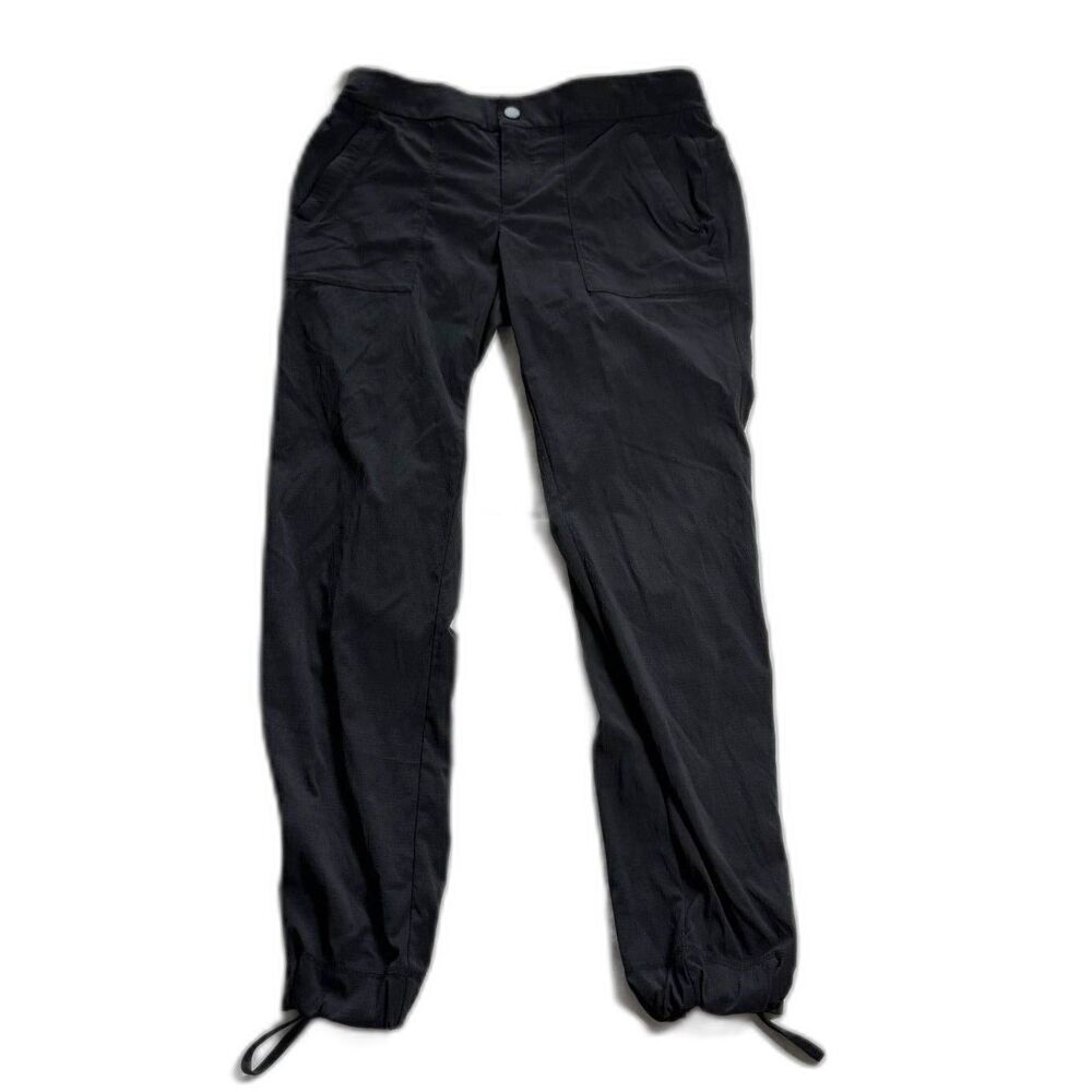Athleta Trekkie Hike Pants 10P Black Cargo Lightweight Ripstop Straight Petite